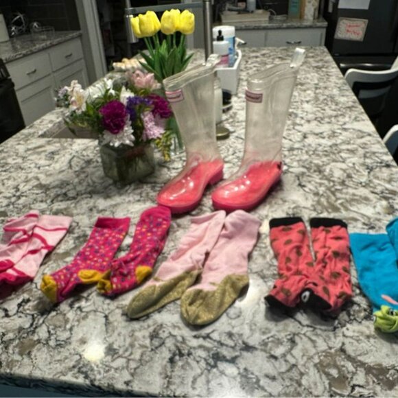 American Girl Doll - Size 1/2 Peek-A-Boo Wellies with Scok Set - Picture 1 of 5